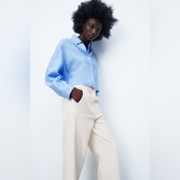 NWT Zara The Alma Wide Leg Denim in Ecru - Picture 4 of 14